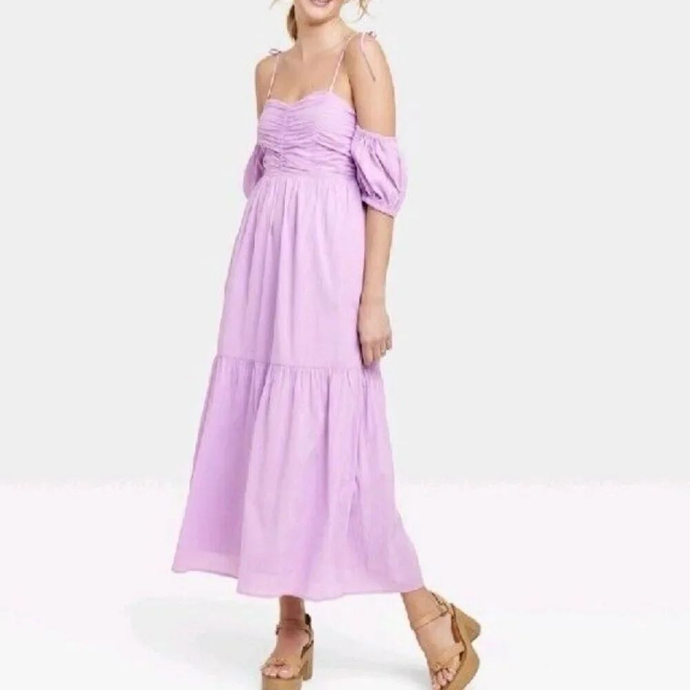 Universal Thread purple midi dress off shoulder size M